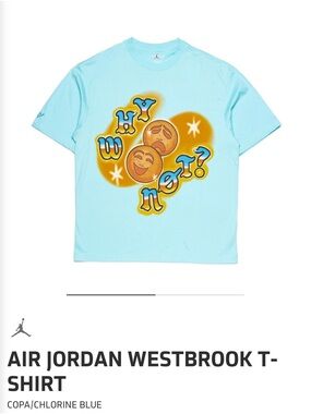 Jordan Kids Short Sleeve Tee in Chlorine Blue with Yellow Graphic